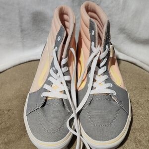 Vans Women's High-Top Sneakers - Pink, Gray, and Yellow
